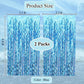 BUDICOOL 2 pcs Blue Wavy Tinsel Curtains,Under The Sea Party Decorations