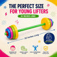 Liberty Imports Kids Barbell Weight Set - Adjustable Workout Toy Equipment for Children Pretend Play Exercise - Toddler Beginner Gym, Fitness