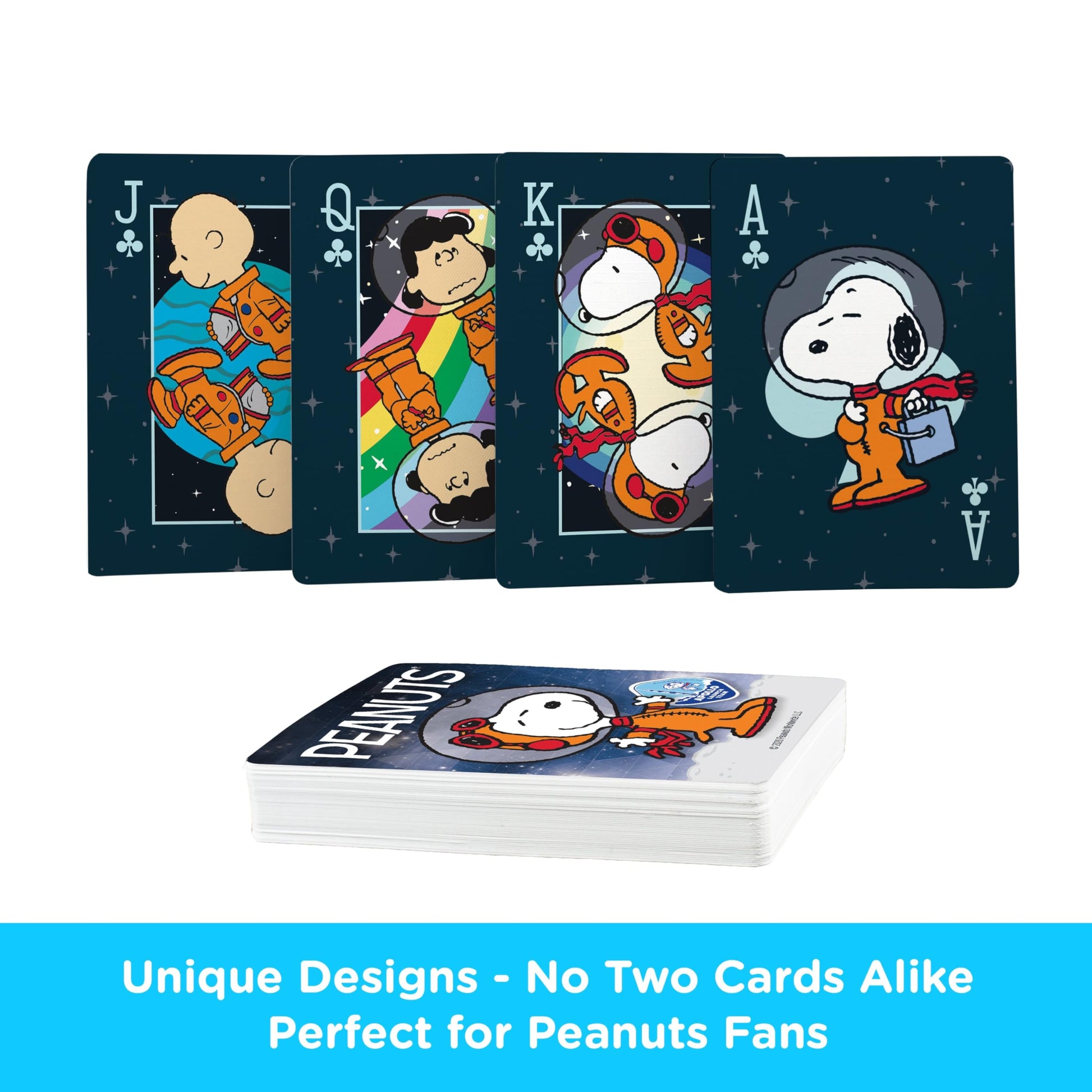 Aquarius Peanuts Snoopy in Space Playing Cards Standard Size - Themed Novelty Deck with 52 Unique Designs - Collectible Merchandise Gift for Teens