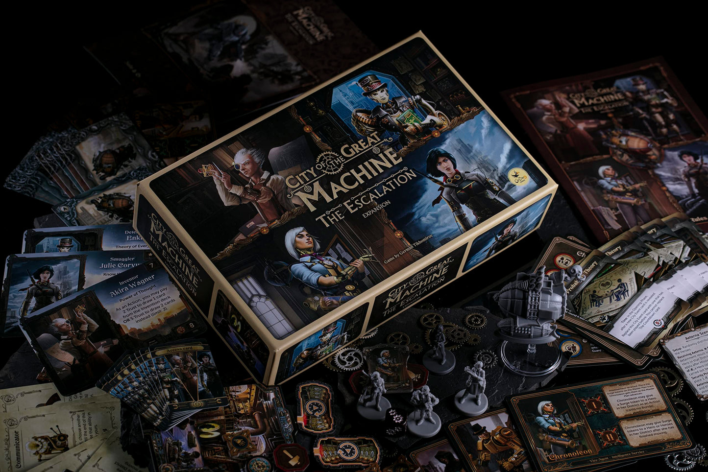 City of The Great Machine. The Escalation Board Game Expansion |1-4 Players | Ages 14 and up | Steampunk | One-vs-Many | Hidden Movement | Cooperative