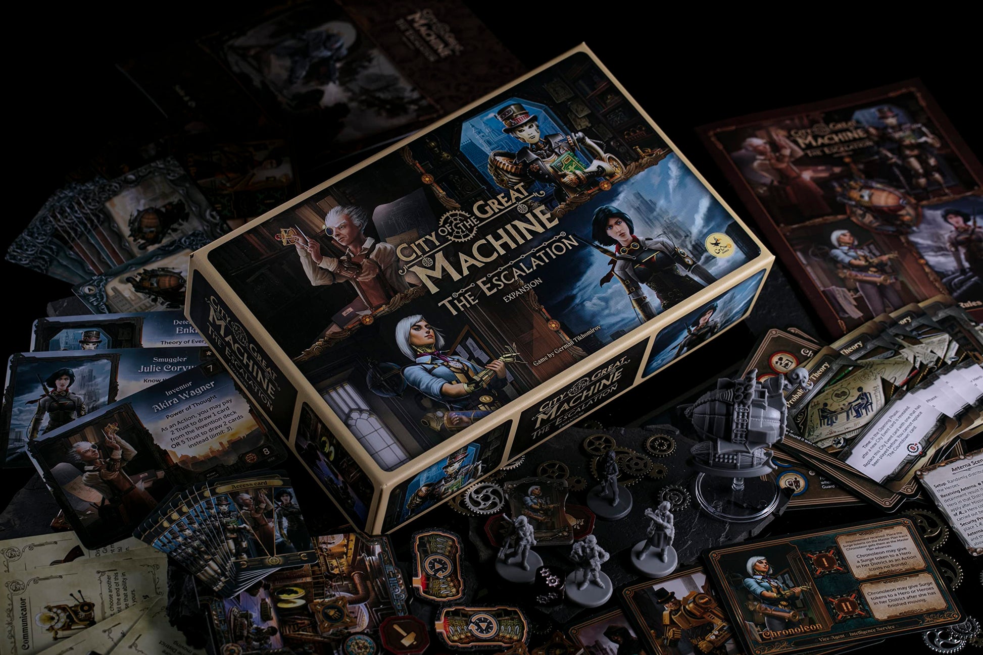 City of The Great Machine. The Escalation Board Game Expansion |1-4 Players | Ages 14 and up | Steampunk | One-vs-Many | Hidden Movement | Cooperative