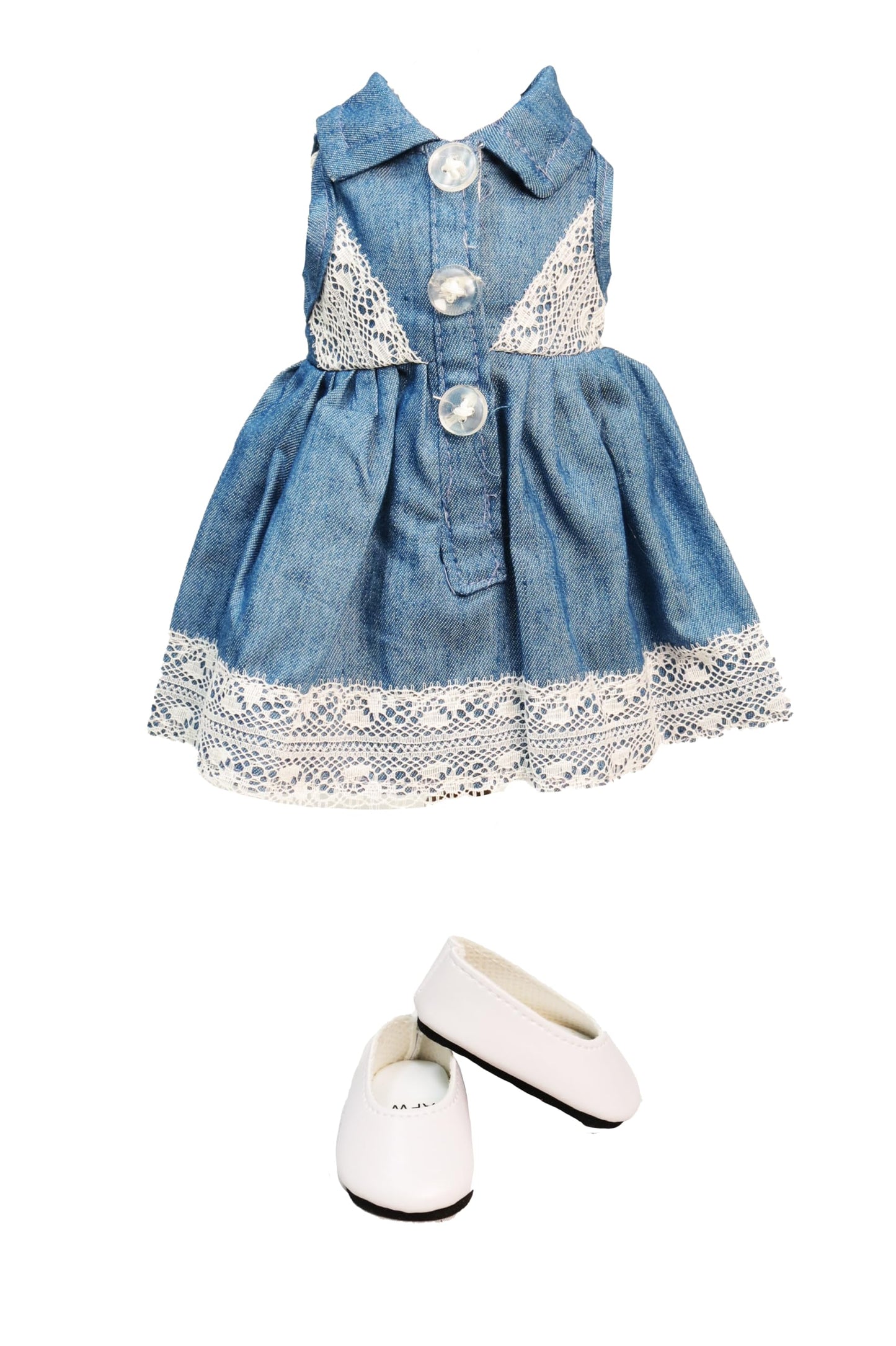 American Fashion World 14.5in Doll Sapphire Blonde Hair Blue Eyes Three Outfits and Box Included