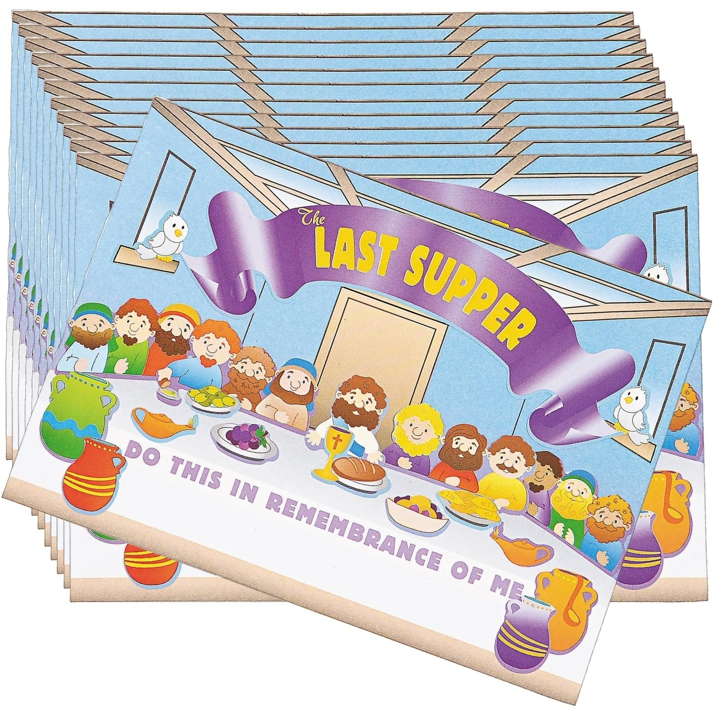 Fun Express - The Last Supper Mini Sticker Scene for Easter - Stationery - Stickers - Make - A - Scene (Sm) - Easter - 12 Pieces