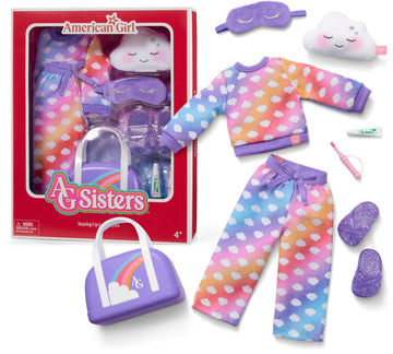 American Girl, AG Sisters Staying Up Late Styles, Doll Clothes, For 14.5-inch Dolls, 8 pcs, For Ages 4+ (Amazon Exclusive)