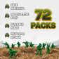 KiddieLoot Green Army Men Toy Soldiers (72 Pack) - Classic Military Action Figures for Kids - Plastic Army Toys Set for Battle Play, Party Favors
