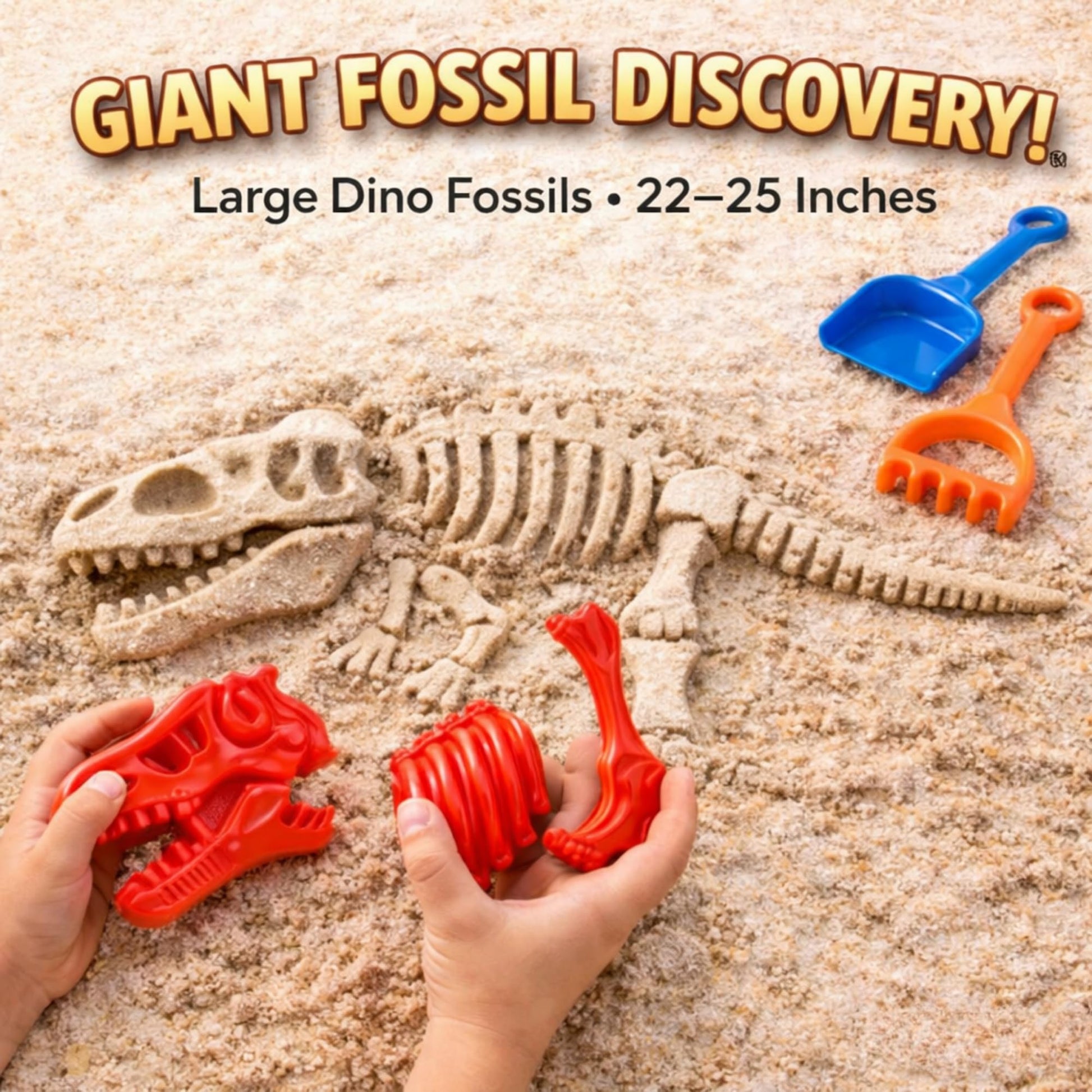 Liberty Imports 25 PCS Large Dinosaur Fossil Sand Molds Kids Beach Toy Set
