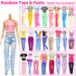 Ecore Fun 39 Pcs Doll Clothes and Accessories 3 Fashion Dresses 10 Slip Dresses 3 Tops 3 Pants 10 Necklaces 10 Shoes Fashion Casual Outfits Perfect