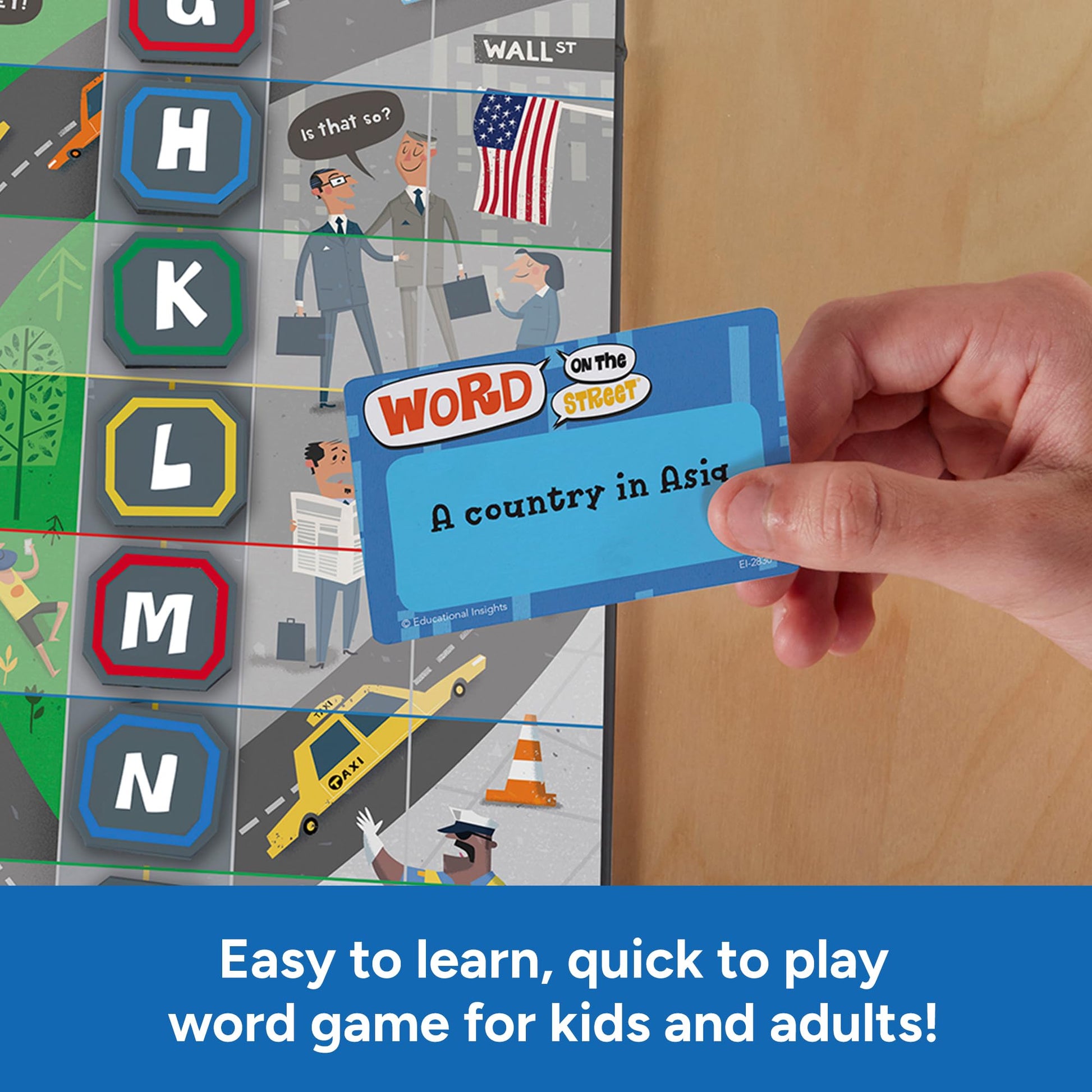 Educational Insights Word on the Street - Family Board Games for Kids and Adults, Fast Word Games for Kids 10 and up, Vocabulary Building Spelling