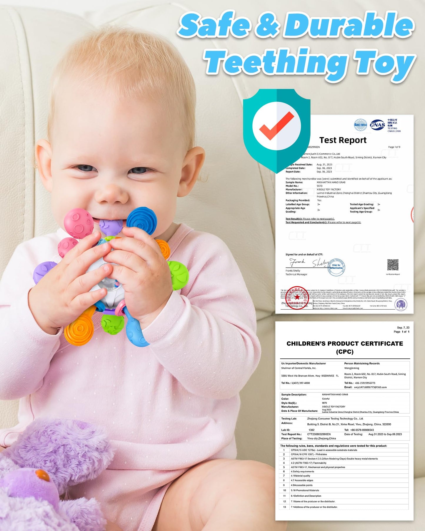 Baby Teething Toys for 0-6 6-12 Months Ages 0-2, Tummy Time Montessori Toys for Babies 0 3 6 9 12 18 Months, Newborn Infant Sensory Toys, Baby Gifts