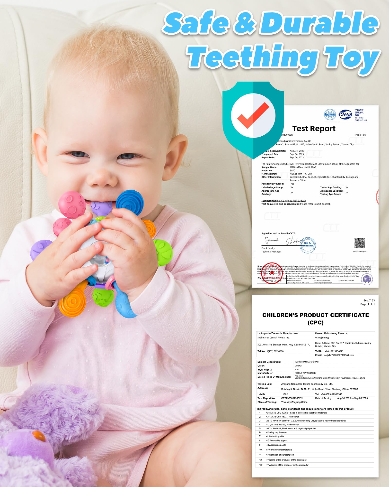 Baby Teething Toys for 0-6 6-12 Months Ages 0-2, Tummy Time Montessori Toys for Babies 0 3 6 9 12 18 Months, Newborn Infant Sensory Toys, Baby Gifts
