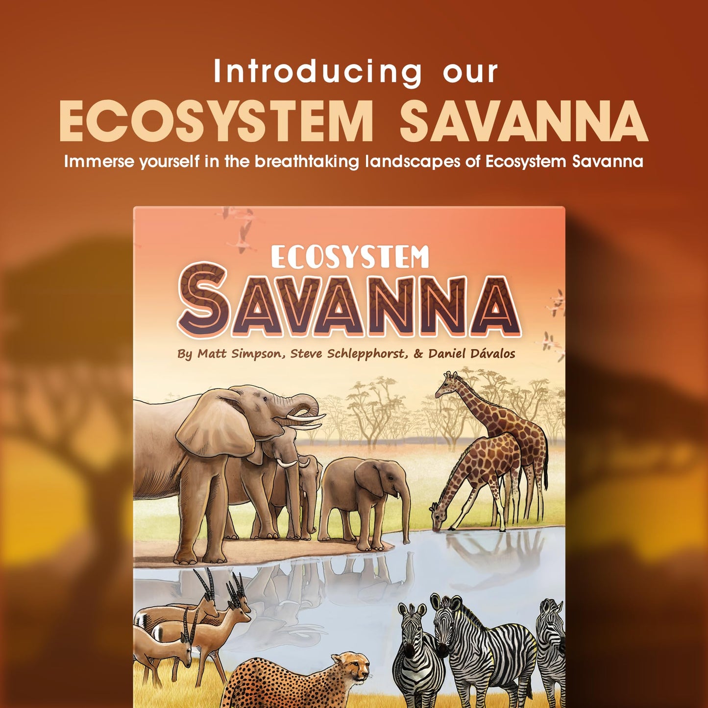 Ecosystem: Savanna - A Family Card Game About Animals on Grassy Woodland of African Savanna - Fun & Educational Ecology Game for Kids & Adults