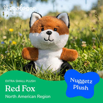 The Petting Zoo Fox Stuffed Animal Plushie, Gifts for Kids, Nuggetz Wildlife Animals, Fox Plush Toy, 6 inches