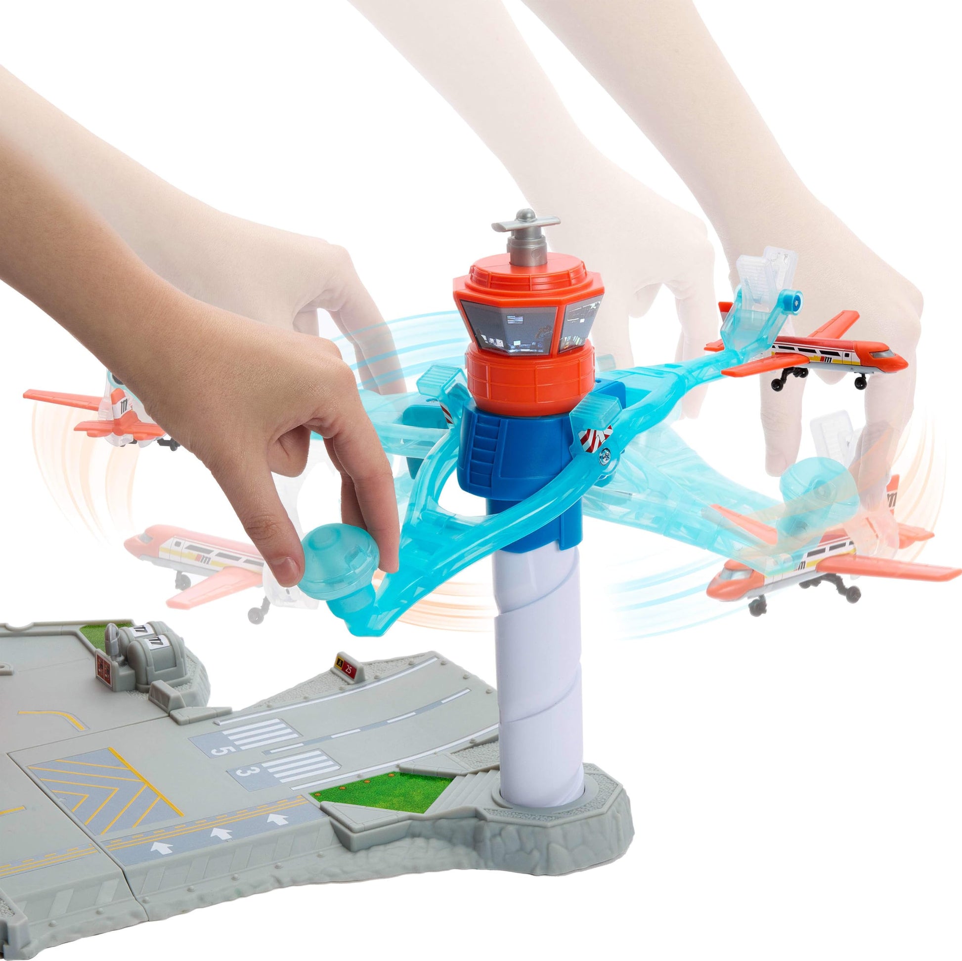 Matchbox Toy Car Playset, Takeoff Adventure Airport Set with Die-Cast Audi in 1:64 Scale, Plastic Plane, Take-Off & Landing Feature & Storage