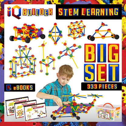 IQ BUILDER | STEM Learning Toys | Creative Construction Engineering | Fun Educational Building Blocks Toy Set for Boys and Girls Ages 5 6 7 8 9 10