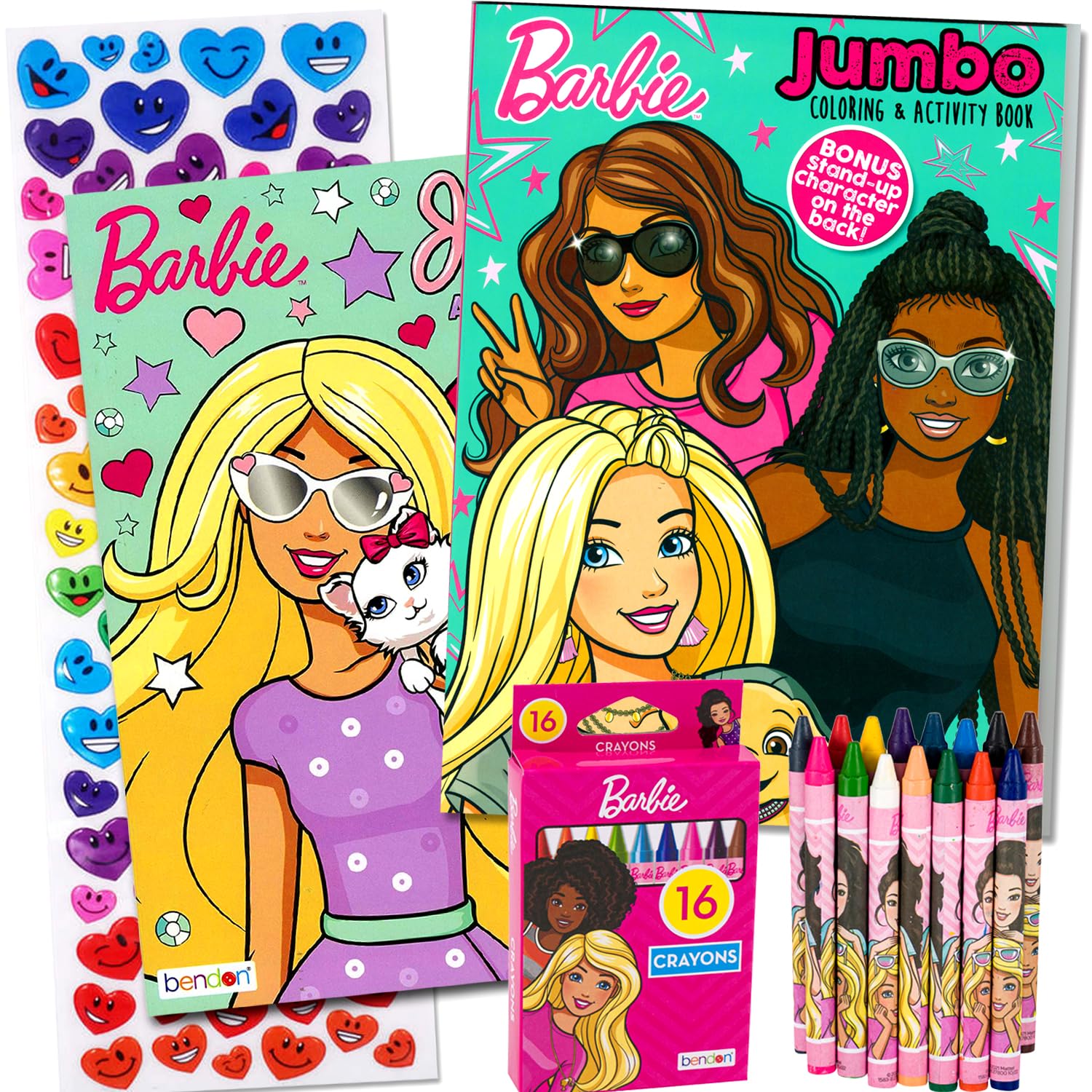 Bendon Barbie Coloring and Activity Book Set for Kids Toddlers - Set of 2 Books with Stickers and More