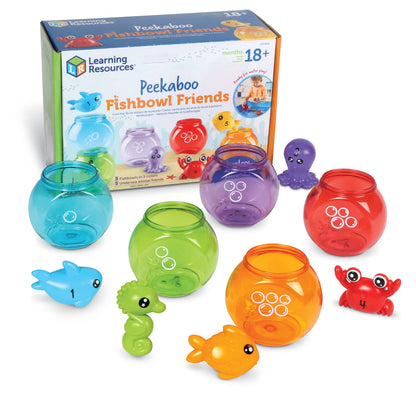 Learning Resources Peekaboo Fishbowl Friends - Counting and Fine Motor Skills, Water and Bathtub Toys, Toddler Games, Preschool Activities, Math