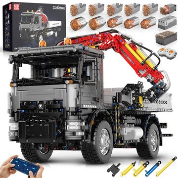 Mould King 19016 Technik Truck Building Sets, APP Programmable Construction Vehicle Block Set, Large Vehicles Crane Building Sets Gift for 14+