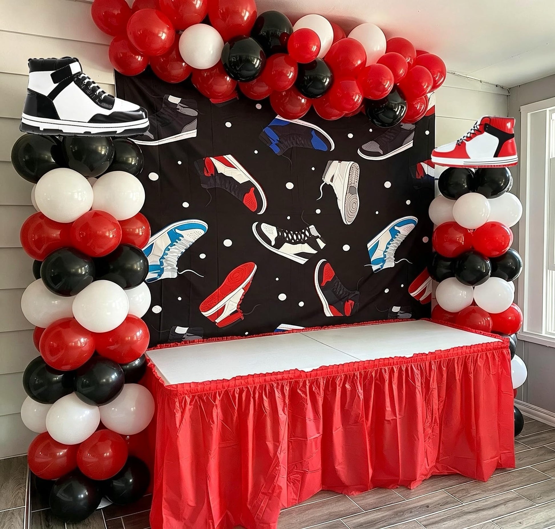 6 Pcs Basketball Shoes Sneaker Balloons/Sports theme party decorations/Boys Men Game Birthday supplies/Sports Theme Balloons