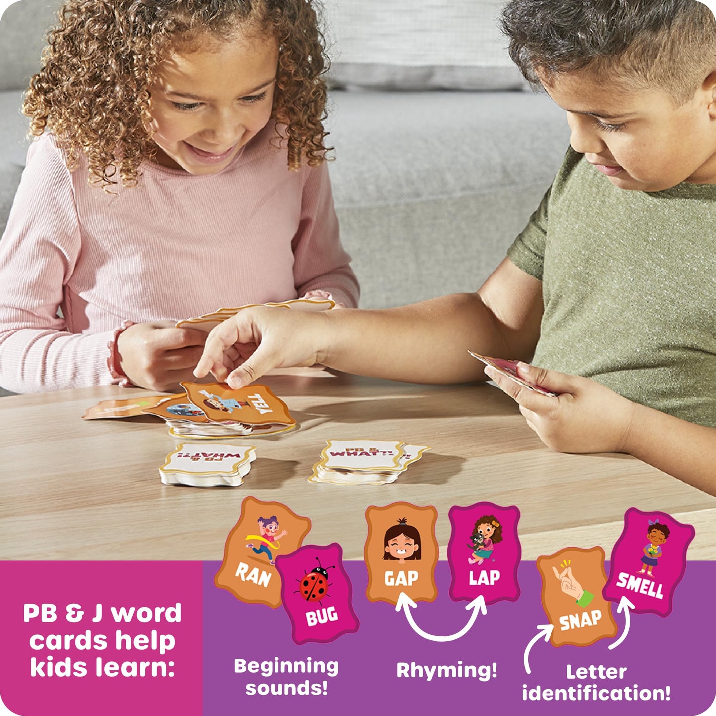 Learning Resources PB & What?! - Learn to Read Rhyming Games for Kids, Literacy Phonics Game, Elementary Classroom Matching Games, Learning Game