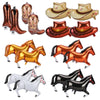 16 Pcs Western Cowboy Balloons Set- Includes 4 Boot Balloon,4 Hat Balloon, and 8 Cowboy Horse Balloons- Perfect for Cowboy Party Decorations