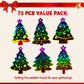 JOYIN 72 Pcs Christmas Scratch Art Ornaments, Rainbow Color Scratch Paper Off Craft Kit Includes Xmas Tree, Christmas Hanging Ornament for Kids