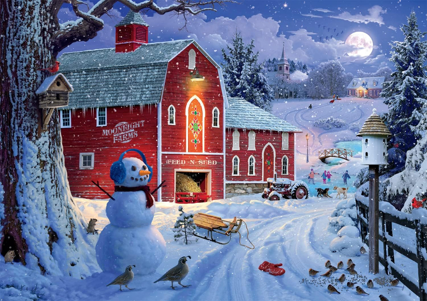 Buffalo Games - Winter Frolic - 500 Piece Christmas Jigsaw Puzzle - Festive Puzzles for Adults - Precision-Cut Pieces, Holiday Artwork, and Hours