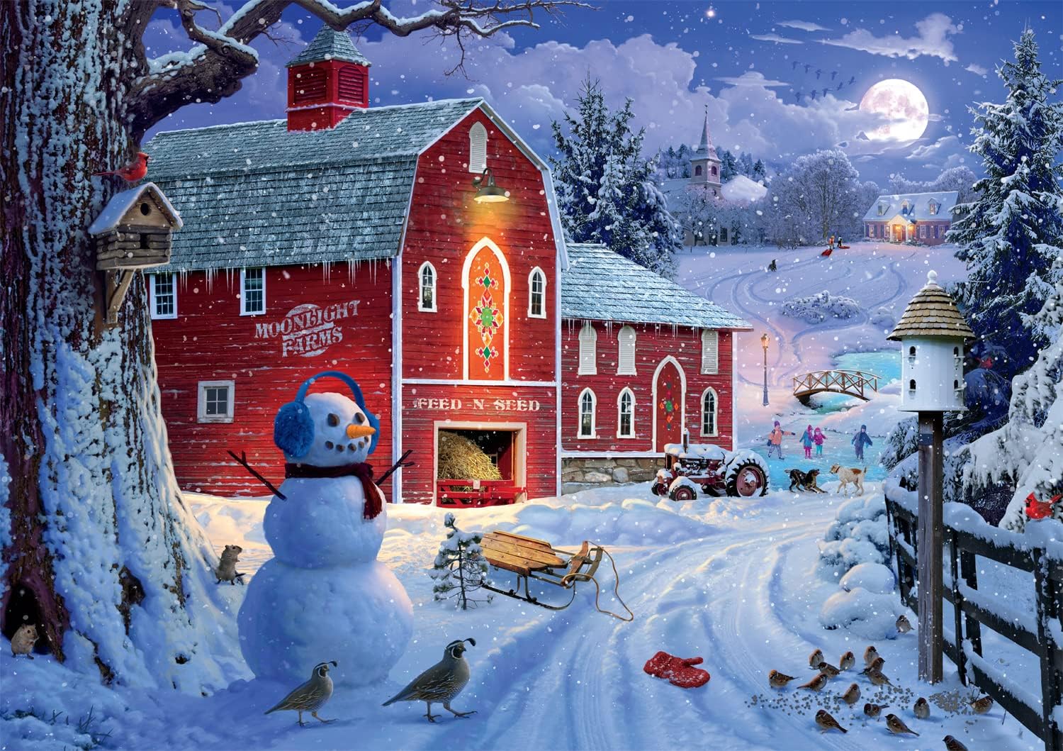 Buffalo Games - Winter Frolic - 500 Piece Christmas Jigsaw Puzzle - Festive Puzzles for Adults - Precision-Cut Pieces, Holiday Artwork, and Hours