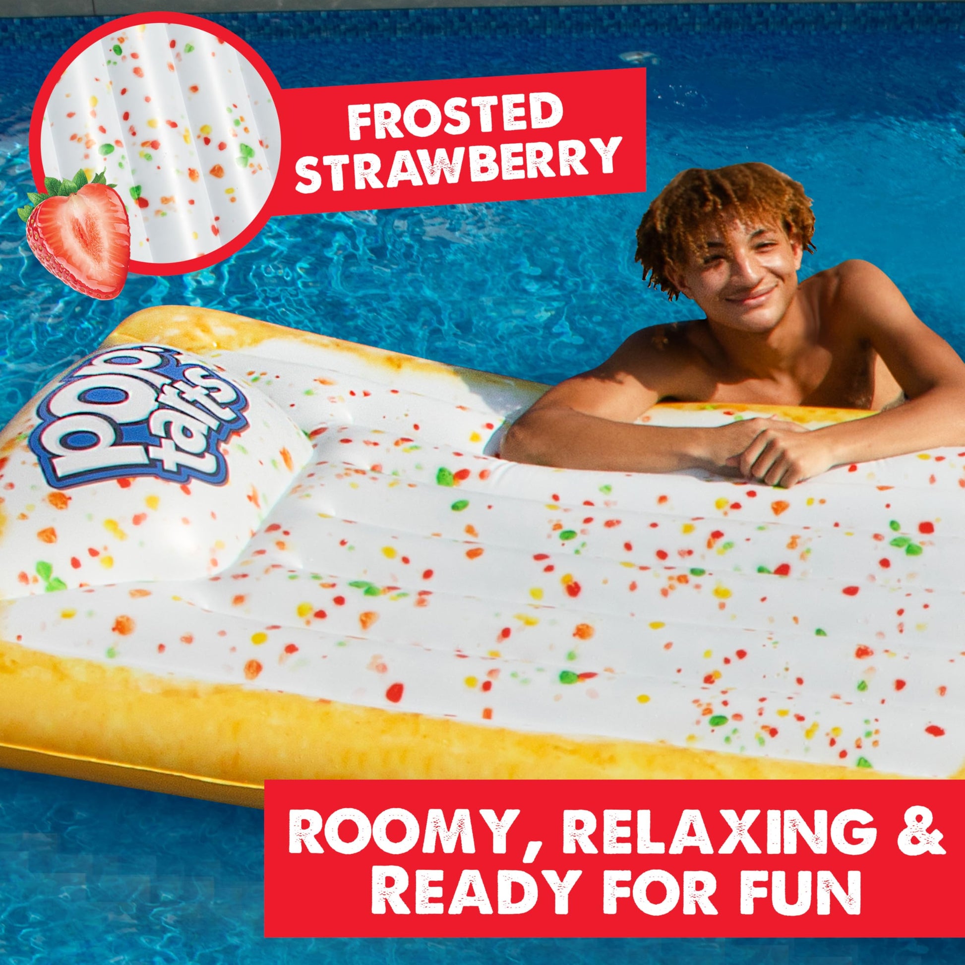 Pop-Tarts Pool Float, Extra Large Inflatable Snack Shaped Floatie, 5.5 Feet Tall