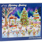 Holiday Skating Christmas Jigsaw Puzzle 550 Piece by Vermont Christmas Company - Fully Interlocking & Randomly Shaped Pieces - 24" x 18" - Family