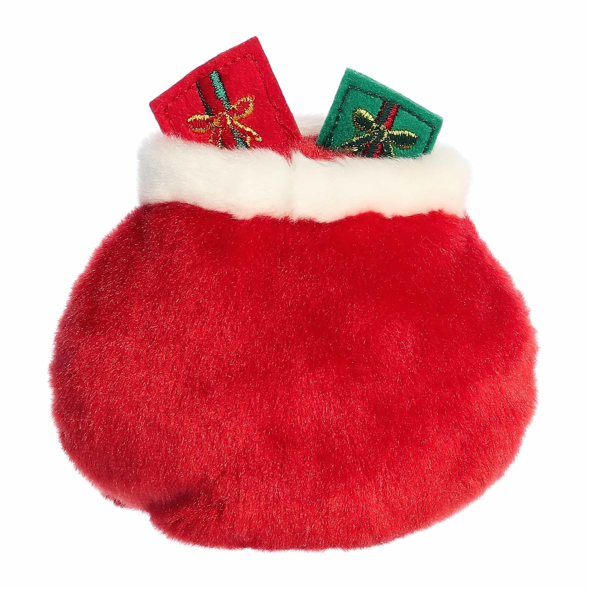 Aurora® Festive Palm Pals™ Velvet Santa Bag™ Stuffed Animal - Fun Collectible Plush for Kids and Adult Collectors - Perfect for Holiday Decorations or
