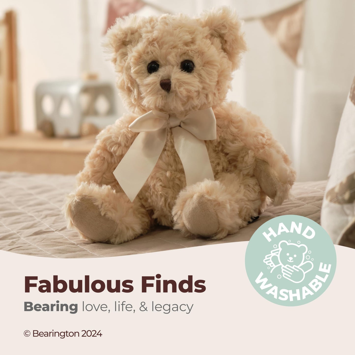 Bearington Lil' Tate Classic Teddy Bear Stuffed Animal - 12" Baby Bear Plush Toy with Soft Fur and Vintage Design - Adorable Bears Stuffed Animals
