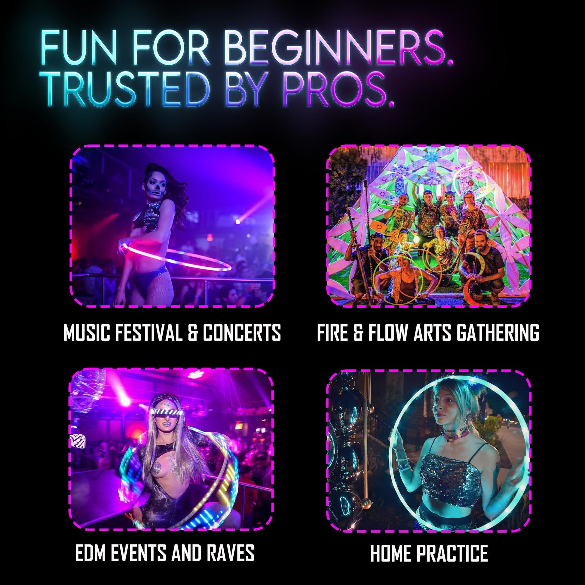 UltraPoi - UltraHoop Remote LED Hula Hoop, Wireless Control, 36” x 3/4” OD