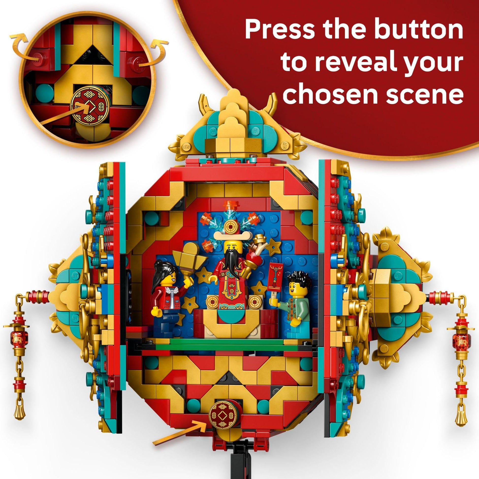 LEGO Spring Festival Fortune Firecracker Kids Building Toy - Chinese New Year Toy for Boys & Girls, Ages 9+ - Play & Display Wall Art with Realistic