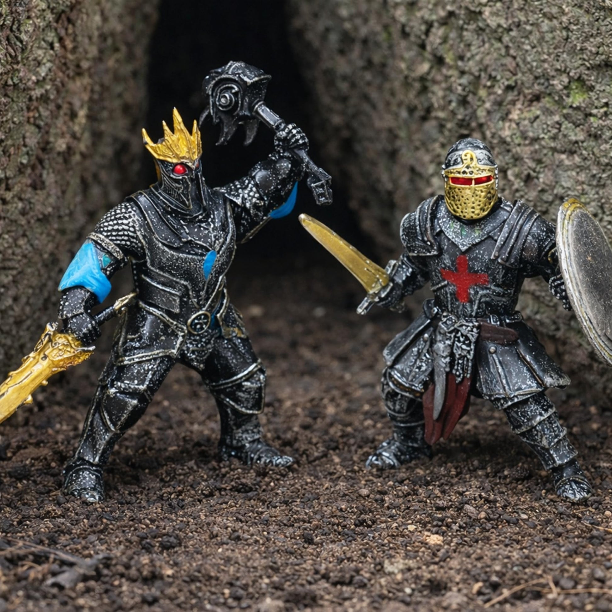 Liberty Imports Medieval Knights & Fantasy Dragons Figurines Set, 12 Pack