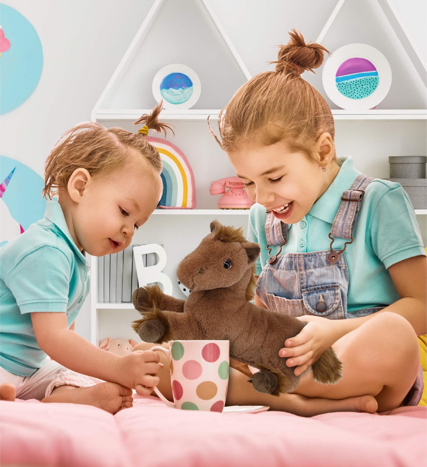 DolliBu Fancy Lying Brown Horse Super Soft Stuffed Animal, Cute Realistic Stuffed Animals for Girls, Boys, Adults Animal Gifts, Kids Farm Nursery