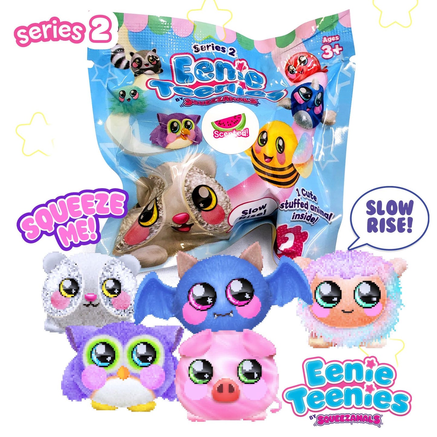 Squeezamals Eenie Teenies 10pks with an Eenie Teenie Character in Each! Collect All 24 Characters from Series 2 Mini-Blind Packed Fun! Made, Safe