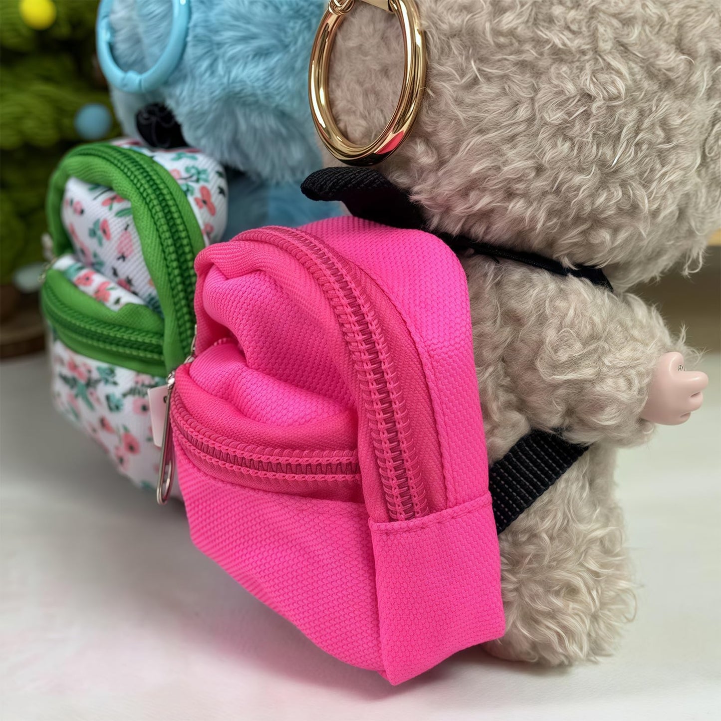 PanniOhye 6PCS Mini Doll Backpack for 15cm/17cm Vinyl Dolls - Blind Box Accessories, Multi-Color, Holds Small Items (Pattern)