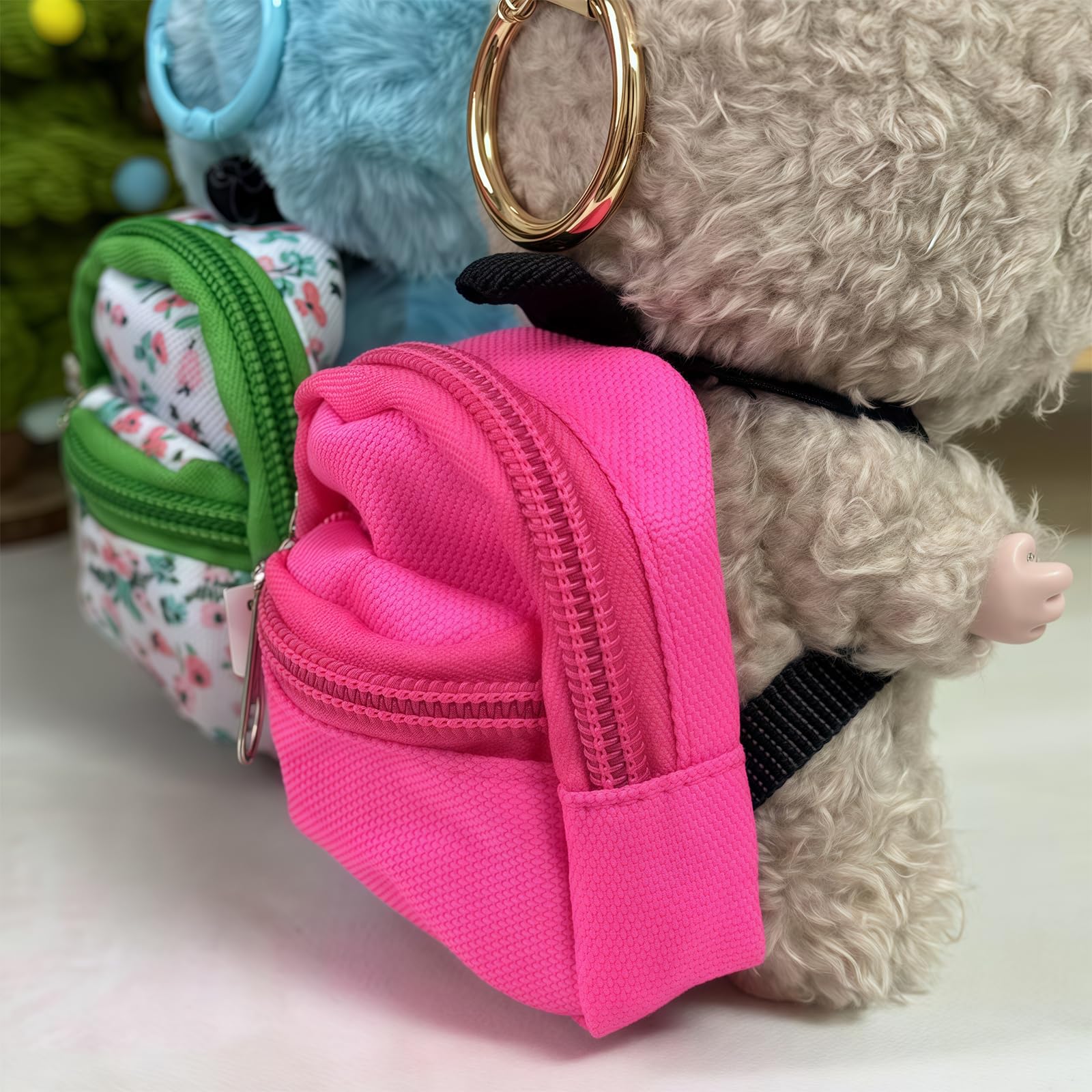 PanniOhye 6PCS Mini Doll Backpack for 15cm/17cm Vinyl Dolls - Blind Box Accessories, Multi-Color, Holds Small Items (Pattern)