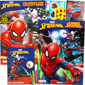 Marvel Spiderman Coloring Books for Kids Ages 4-8 - Bundle Coloring Pages, Activities, Games Plus Stickers, More | Spiderman Activity Book Set
