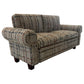 Brown Dollhouse Sofa Couch, Mini Loveseat for 6 Inch Dolls, 1:12 Scale Living Room Furniture, Retro Doll House Accessory