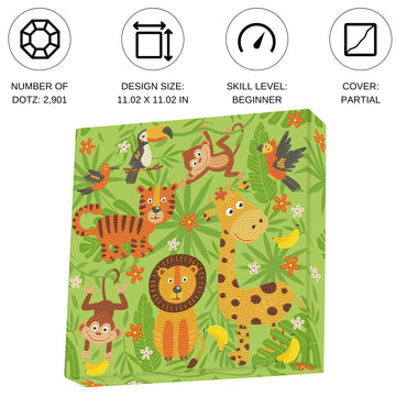 DIAMOND DOTZ DOTZ in The Jungle Dotz Box Animal Diamond Painting Kits for Adults - Diamond Art Kits a Relaxing Creative Craft Kit with Dotz Gems