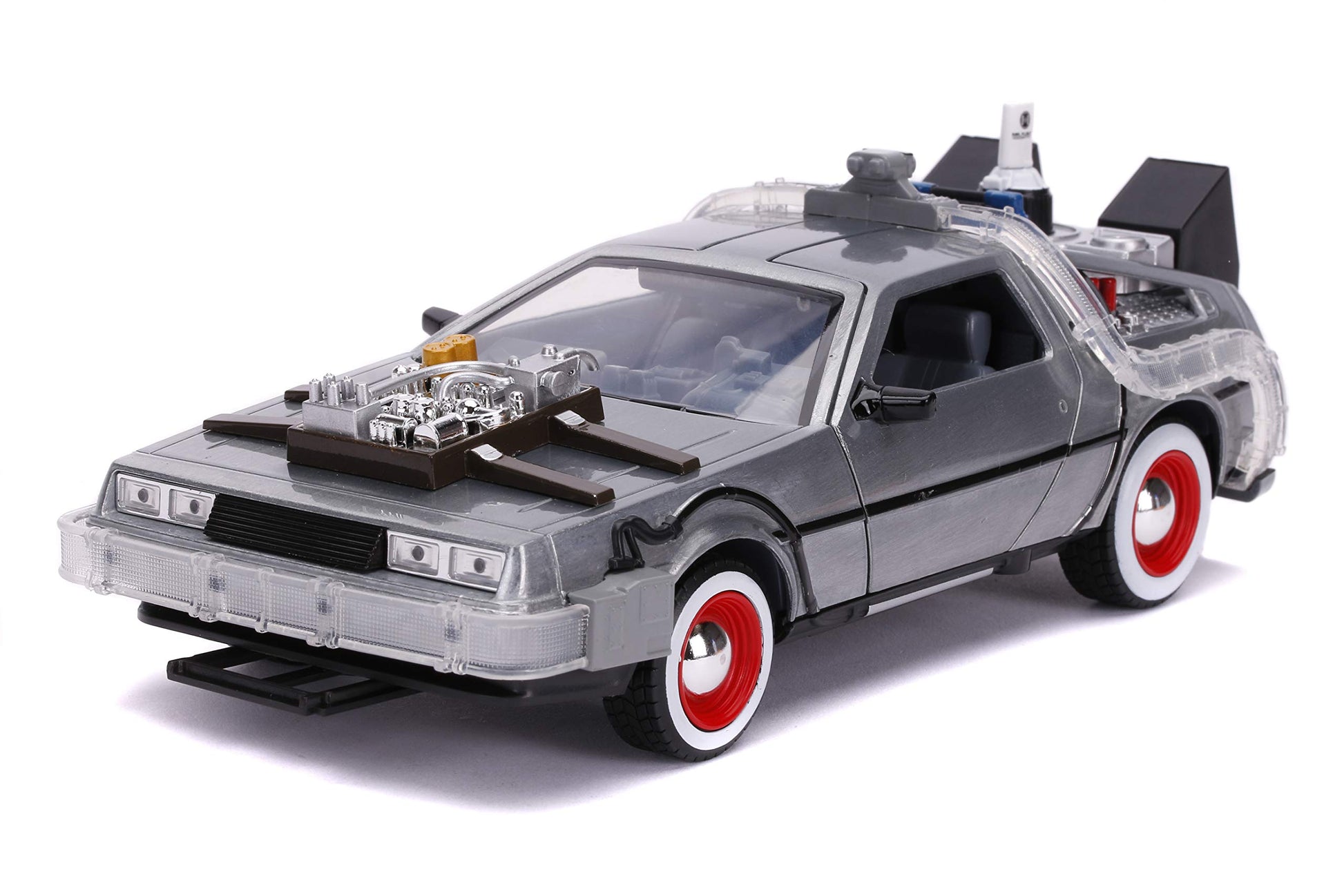 Jada Back to The Future Part III 1:24 Time Machine Die-cast Car Light Up Feature, Toys for Kids and Adults