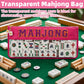 FUYAHA Clear American Mahjong Tile Bag with Keychain, Waterproof Portable Mahjong Storage Bag with Zipper & Glitter Letters, Mahjong Organizer Travel
