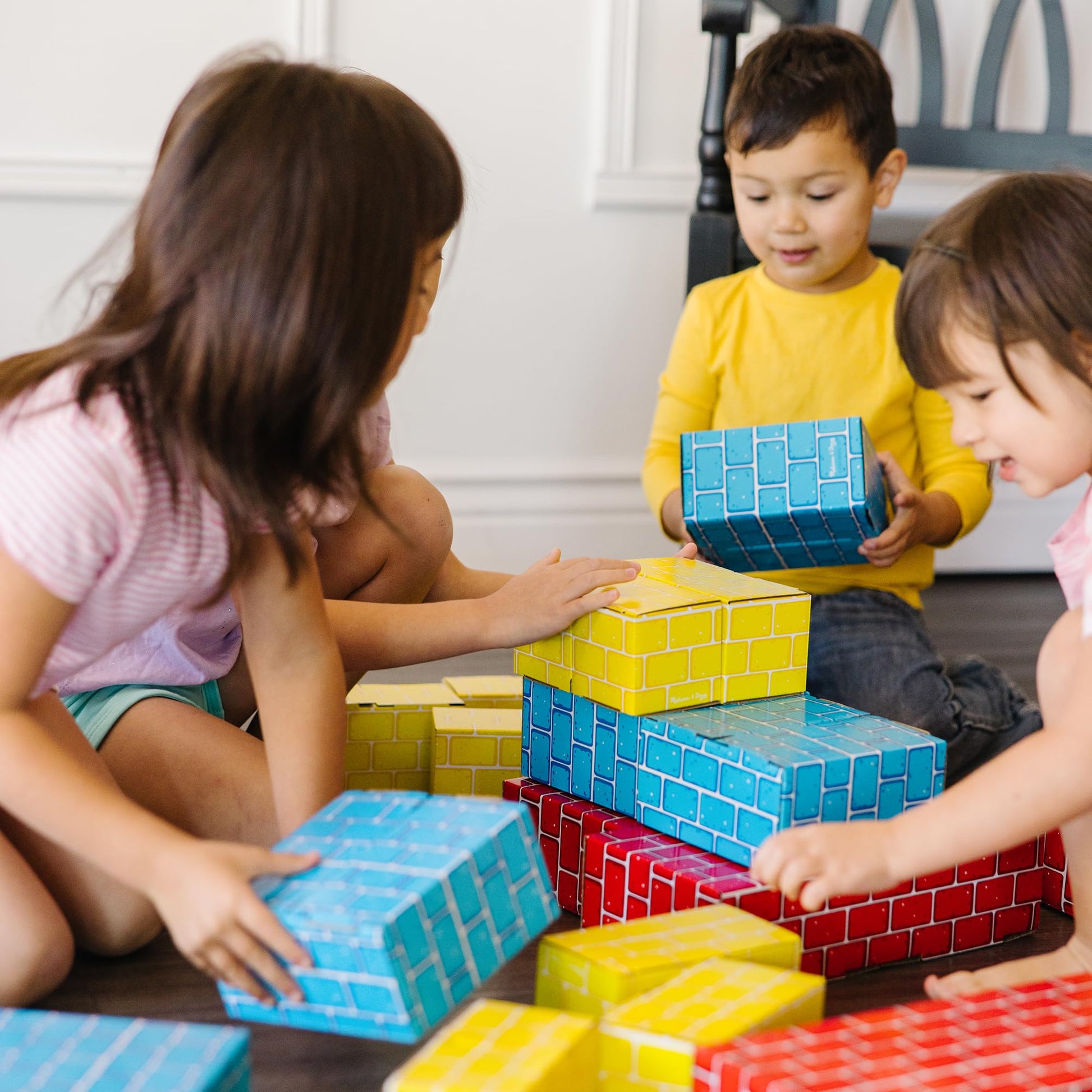 Melissa & Doug Jumbo Cardboard Blocks Building Set (40 pc) - Lightweight Building Toys and Montessori Toys for Toddlers and Preschool Learning