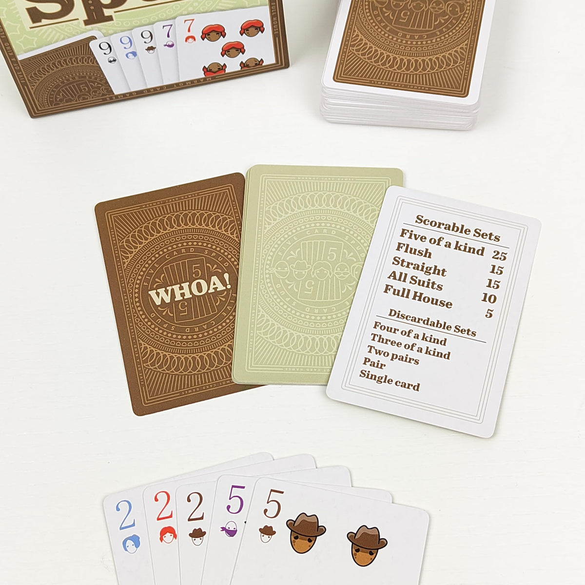 Five Card Spud Strategy Card Game by Last Night Games Ages 8+, 2-6 Players