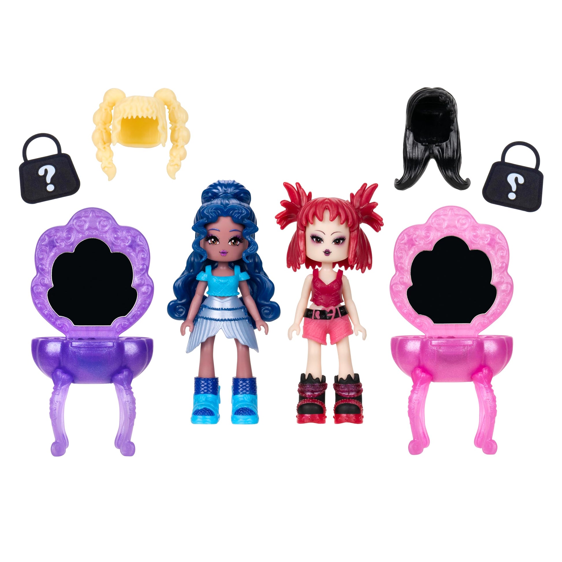 Royale High Surprise Vanity 2-Pack - (2) Series 2 Dolls, (2) Vanities, (2) Additional Wigs, and (2) Mystery Items - Virtual Item Code Included - Ages