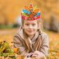 EUVBOKW 24 Pack Thanksgiving DIY Turkey Headband Craft Kit-Create Your Own Fall Paper Crown Hats , Gems,Googly Eyes for Party and Holiday Activity
