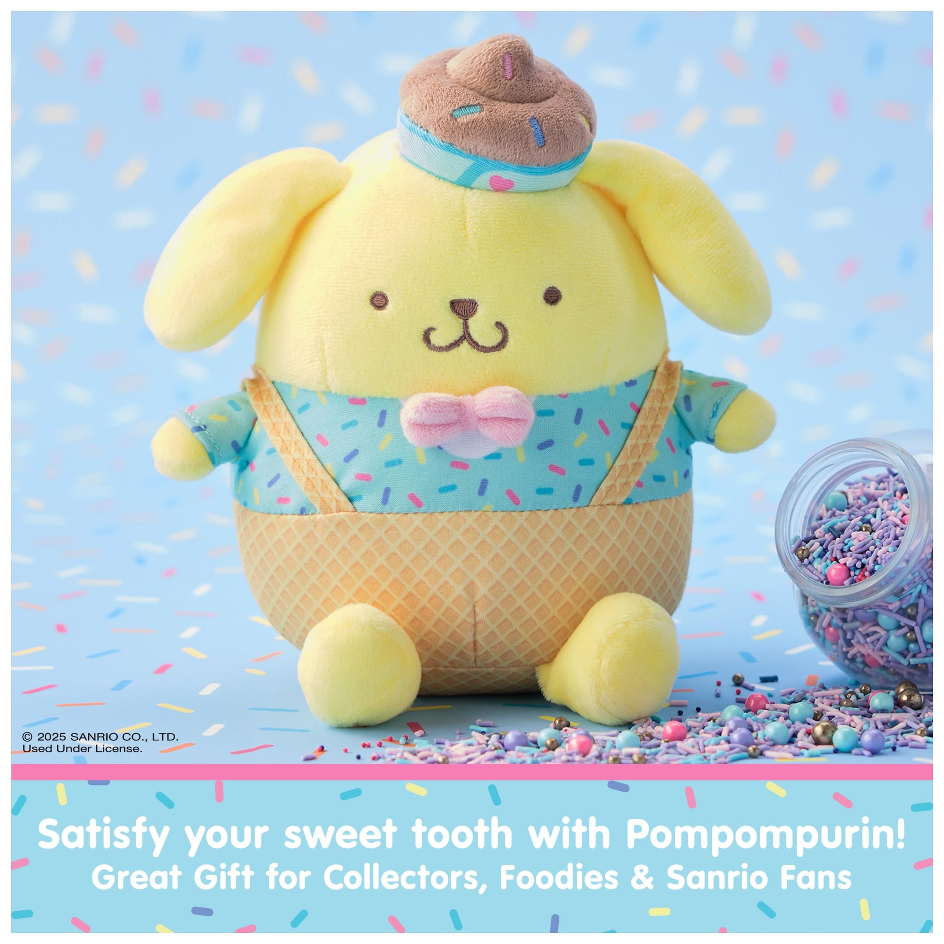 GUND Sanrio Pompompurin Ice Cream 6-Inch Plush Toy for Ages 1+