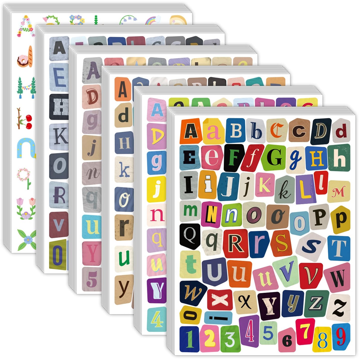 3184 PCS Vintage Letter Stickers Scrapbook Stickers, Magazine Alphabet Number Stickers, Self Adhesive Vinyl Letters Stickers for Journaling