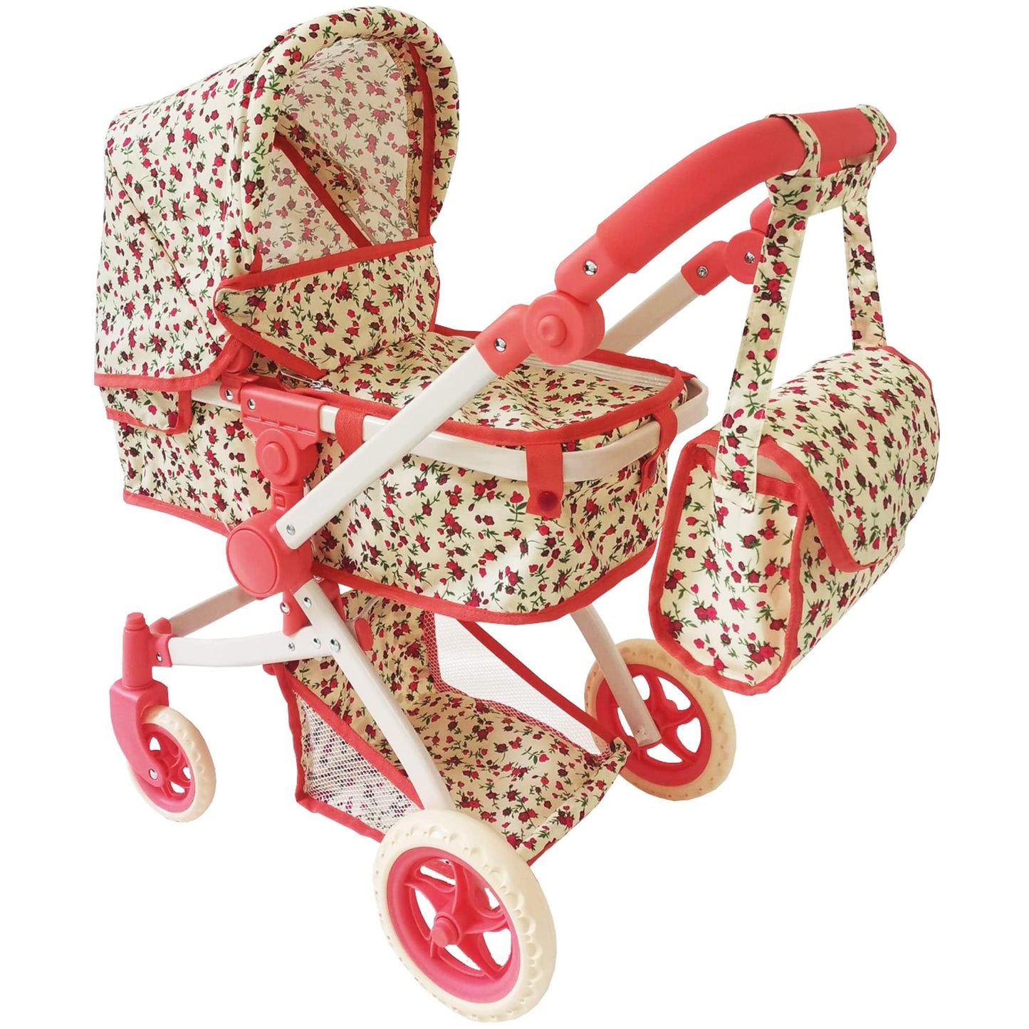 Convertible Combo Baby Doll Stroller for 3 Year Old Girls & Up | Play Toy Baby Stroller for Dolls, Folding Adjustable Bassinet Carriage Buggy